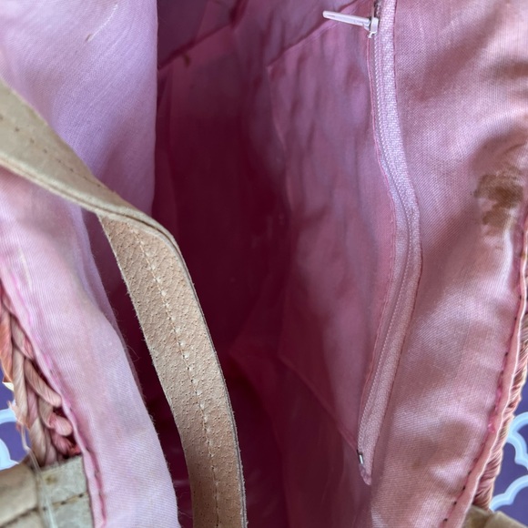 Women’s Pink Floral Tote basket bag - Picture 6 of 6